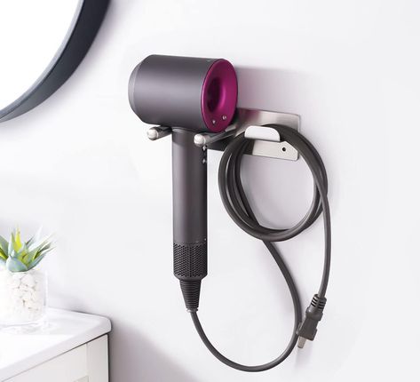 Hair Dryer Holder, SUS304 Adhesive Blow Dryer Holder Wall Mounted Compatible with Dyson Hair Dryer, Hair Dryer Organizer Dyson Hair Dryer Wall Mount #ad Dyson Blow Dryer, Hair Dryer Wall Mount, Bathroom Trays, Mini Dryer, Hair Dryer Organizer, Blow Dryer Holder, Wall Mounted Hair Dryer, Dyson Hair, Dyson Hair Dryer