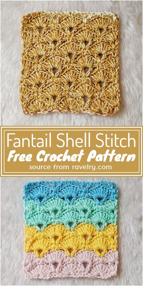 Free Crochet Fantail Shell Stitch Pattern #freecrochetpattern #crochetstitch #freecrochetshellstitch #freecrochetshellstitchpattern Beautiful Shells Crochet Pattern Free, Granny Square Shell Pattern, Shell Crochet Pattern Free, Crochet Shell Stitches, Crochet Shell Stitch Pattern, Shell Stitch Crochet Pattern, Shell Crochet Pattern, Shell Crochet Stitch, Unique Crochet Stitches