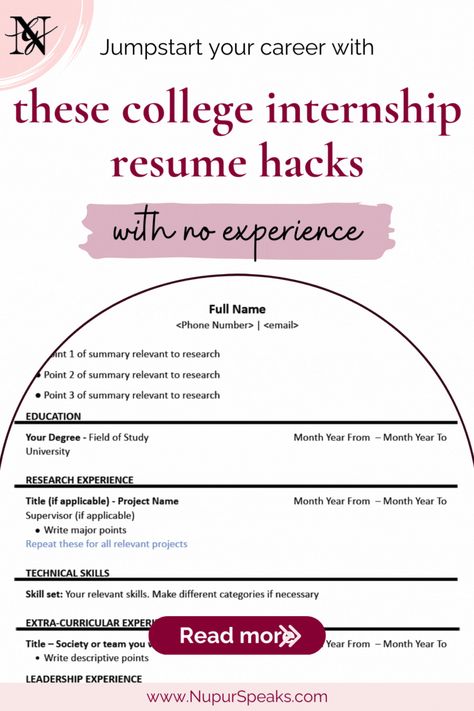 Overcome the hurdle of no work experience on your college student resume. Interpret experience as the practical application of classroom knowledge. Gain inspiration from an aerospace engineering student who achieved a research internship in their first year. Ready to revamp your resume? Subscribe for a FREE cover letter and internship resume template to start your career journey! College Student Resume, Resume With No Experience, Internship Resume, Resume No Experience, Free Cover Letter, Student Resume, Time Management Strategies, Effective Time Management, Aerospace Engineering