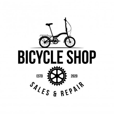 Bike shop logo. | Premium Vector Logo Basikal, Bicycle Shop Logo, Bike Shop Logo, Logo Bicycle, Logo Rebranding, Mechanics Logo, Cycle Logo, Modern Bike, Nature Logo Design