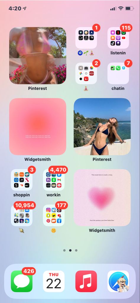 Iphone home screen organization aesthetic Wigitsmith Ideas, Homescreen Wallpaper Ipad, Home Screen Organization Iphone, Iphone Home Screen Organization, Aesthetic Iphone Organization, Home Screen Organization, Homescreen Ideas Aesthetic, Ipad Homescreen Ideas, Homescreen Organization