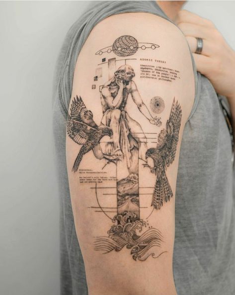 Ancient Greece Tattoo | Tattoo Ideas and Inspiration | wallerray_tattoo Ancient Greek Tattoo, Greece Tattoo, Greek Tattoo, Small Wave Tattoo, Tato Tradisional, Roman Tattoo, Art Inspired Tattoos, Ancient Tattoo, Omerta Tattoo