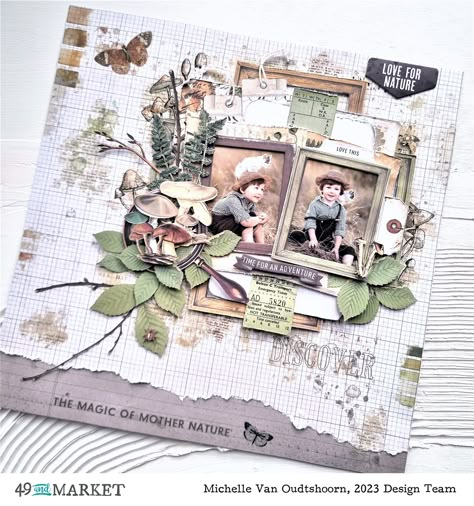 Landscape Scrapbook Layouts, Pagemaps Scrapbook Pages, 49 And Market Layouts, Nature Scrapbook Layouts, Easy Scrapbooking Ideas, Multi Photo Scrapbook Layouts, Standing On A Cliff, Mixed Media Scrapbooking Layouts, Scrapbooking Ideas Layouts