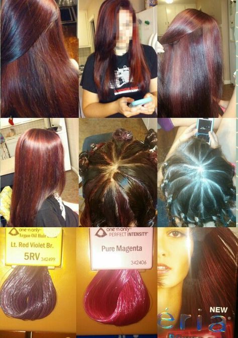 First time pinwheele color i did on my friends hair! Hair Highlights Techniques, Block Color Hair, Highlights Techniques, Vivid Highlights, Vidal Sassoon Hair Color, Pinwheel Hair Color, Hair Extensions Tutorial, Hair Colour Design, Hair Dye Tips