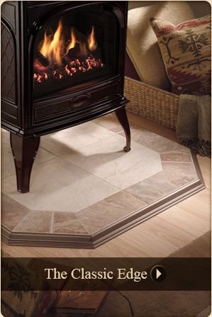 Classic Edge on hearth pad. Hearth Pads For Wood Stoves, Hearth Pad Ideas, Diy Hearth Pad, Wood Stove Hearth Pads, Free Standing Gas Stoves, Pellet Stove Hearth, Gas Stove Fireplace, Hearth Ideas, Stove Hearth