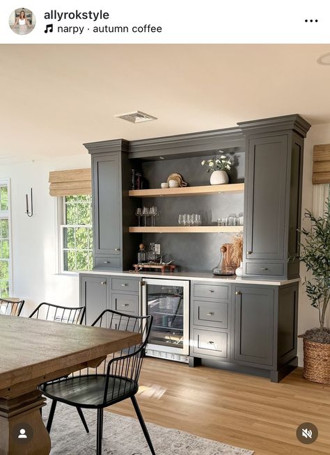 Built In Dry Bar, Dinning Room Cabinet, Built In Coffee Bar, Kitchen Expansion, Dining Room Built Ins, Dining Room Built In, Basement Kitchenette, Basement Bar Designs, Texas House