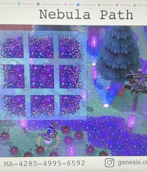 Acnh Path Fairycore, Acnh Etoile Yard, Acnh Moon Rug Design Code, Animal Crossing Moon Ideas, Acnh Fairy Path Codes, Acnh Fairycore Island Path Codes, Acnh Space Theme Codes, Animal Crossing Design Codes Purple, Animal Crossing Pathways Design Codes