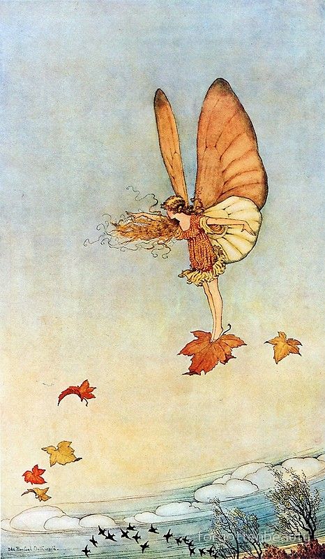 Autumn Fairy - Ida Rentoul Outhwaite #art #children #fairy Fairy Prints, Ida Rentoul Outhwaite, Fairy Illustration, Autumn Fairy, Prints Vintage, Vintage Fairies, Fairies Elves, Flower Fairies, Autumn Leaf