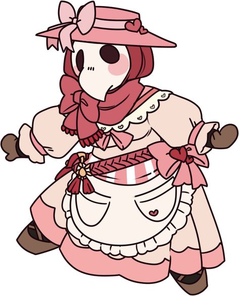 Pink Plague Doctor Art, Kawaii Plague Doctor, Plague Doctor Oc Female, Fantasy Medic Outfit, White Plauge Doctor, Plague Doctor X Plague Nurse, Pleg Doctor Drawing, Plague Nurse Art, Plague Doctor Matching Pfp