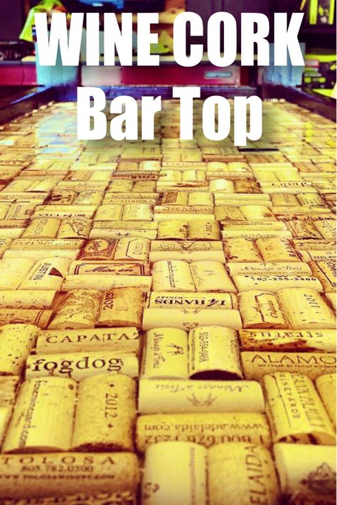 Wine Cork Bar Top, Diy Wine Bar, Wine Cork Table, Build Your Own Bar, Cork Table, Veggie Juice, Make Your Own Wine, Wine Cork Diy, Basement Playroom