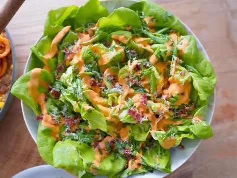 Salad With French Dressing, French Dressing Recipe, Butter Lettuce Salad, Girl Meets Farm, Snap Pea Salad, Butter Lettuce, Bacon Salad, French Dressing, Pea Salad