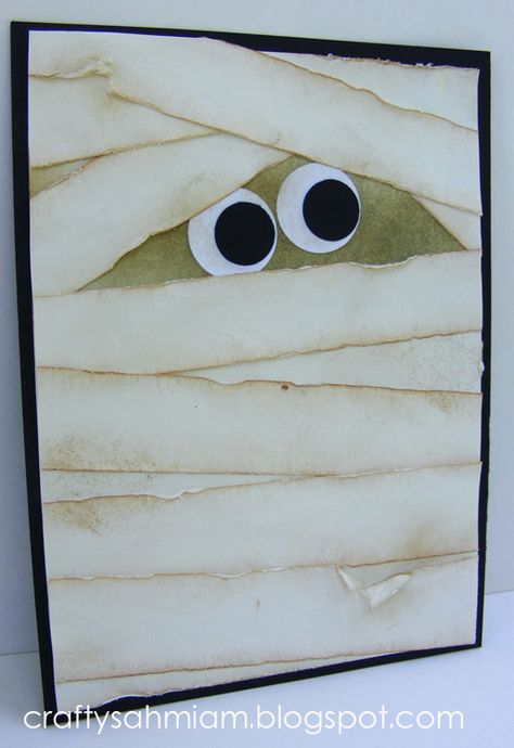 I Want My Mummy Easy Mummy Craft, Tissue Paper Mummy Craft, Where’s My Mummy Activities, Mummy Illustration Artworks, Mummy Cards Halloween, Halloween Cards Handmade, Halloween Mummy, Paper Punch, Stamping Ideas