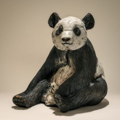 Panda Sculpture, Marble Carving, Sculptures Céramiques, In The Zoo, Ceramic Artwork, Sculptures For Sale, Animal Sculpture, Pottery Crafts, Giant Panda