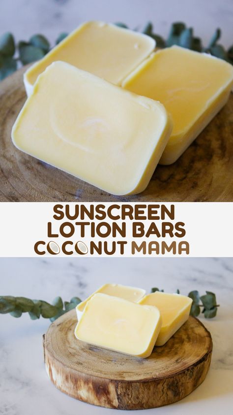 These natural sunscreen lotion bars help protect your skin from the sun while leaving your skin soft and moisturized. Diy Sunscreen Lotion, Natural Sunscreen Recipe, Lotion Bar Recipe, Sunscreen Recipe, Lotion Bars Recipe, Lotion Bar, Diy Body Care, Bar Recipe, Homemade Soap Recipes