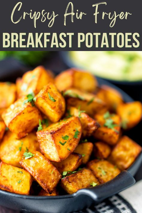 Crispy Air fryer breakfast potatoes recipe, pair it with your favorite entrees anytime- not just in the morning! You can easily use these potatoes as a companion to your favorite meals or eat them as a snack. And since they are simple and easy to make, you won’t have any trouble serving them just about any day of the week. Breakfast Potatoes Air Fryer, Oven Breakfast Potatoes, Air Fryer Breakfast Potatoes, Breakfast Potatoes Recipe, Potatoes Air Fryer, Roasted Breakfast Potatoes, Air Fryer Breakfast, Potato Breakfast Recipes, Fajita Vegetables