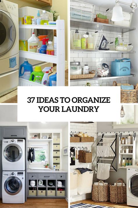 How To Smartly Organize Your Laundry Space: 37 Ideas Counter Makeup, Makeup Organization Bathroom, Tree Makeup, Organization Shelves, Laundry Nook, Bathroom Makeup, Small Laundry Room Organization, Organization Bathroom, Kitchen And Laundry