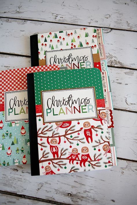 Christmas Planner Diy, Cricut Scrapbook Paper Projects, Diy Christmas Planner, Notepad Crafts, Christmas Planner Printables, Christmas Notebook, To Do Planner, Christmas Organization, Christmas Journal