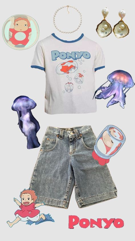 #ponyo Summer Goth Outfits, Silly Clothes, Nerdy Outfits, Future Clothes, Funky Outfits, Future Outfit, Swaggy Outfits, Harajuku Fashion, Edgy Outfits