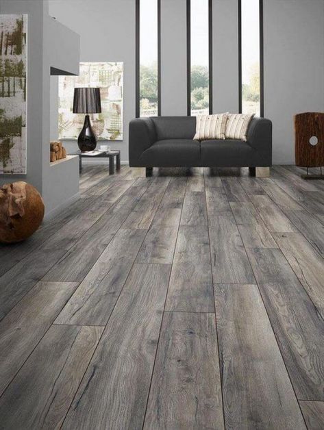 Grey Wood Floors Bedroom, Lantai Vinil, Bedroom Laminate Flooring, Wooden Floors Living Room, Grey Hardwood Floors, Modern Floor Tiles, Grey Laminate Flooring, Flooring Bathroom, Grey Hardwood