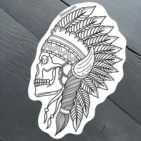 Tradition Leg Tattoo, Aztec Traditional Tattoo, Native Tattoo Ideas, Traditional Tattoo Native American, Native American Traditional Tattoo, Traditional Native American Tattoos, American Traditional Tattoos Skull, Native American Tattoo Flash, Native American Skull Tattoo