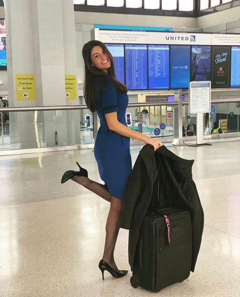 American Airlines Flight Attendant, Be Proud Of Yourself, Proud Of Yourself, Flight Attendant Life, Tight Mini Dress, Heels Fashion, Black Stockings, Cabin Crew, American Airlines