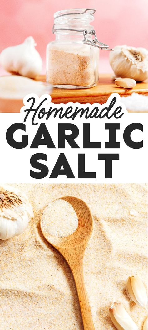 Homemade Garlic Salt, Healthy Budget, Spice Blends Recipes, Homemade Spice Blends, Garlic Seasoning, Meatless Main Dishes, Natural Food Coloring, Healthy Recipes On A Budget, No Salt Recipes