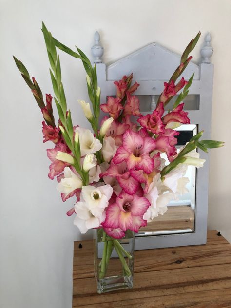 Gladiolus Flower Bouquet, Gladiolus Flower Arrangements, Gladiolus Flower, Boquette Flowers, Nothing But Flowers, Flower Therapy, Spray Roses, Pretty Plants, Love Flowers