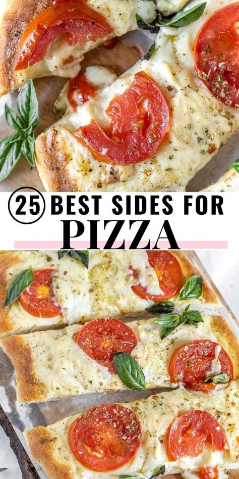 If you're looking for side dishes for pizza, you've come to the right place. We've selected 25 of our best sides, appetizers, and easy recipes, that complement pizza perfectly. Sides To Serve With Pizza, Side Dishes For Pizza, What To Serve With Pizza, Pasta Side Dishes Easy, Pizza Side Dishes, Ways To Cook Eggplant, Vegetarian Main Meals, Pizza Sides, Entertaining Dishes