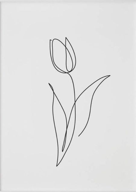 Simplistic Tulip Tattoo, Tulips Fine Line Tattoo, Small Tattoos Simple Aesthetic, Tulip Line Work Tattoo, One Line Tulip Drawing, Tulip Tattoo Small Simple, Tulips Tattoos For Women, Linework Tulip Tattoo, Tulip Simple Tattoo