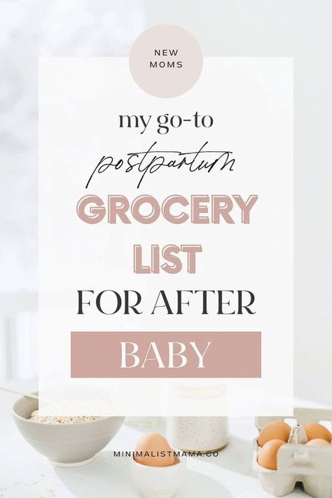 Sharing my easy postpartum grocery list for after baby - new moms are sooo busy and having a newborn baby is overwhelming - here are my favorite easy postpartum meals for new moms plus a printable grocery list for the stuff you'll need to make them! (+21 easy postpartum meals & snacks for breakfast, lunch and dinner) Easy Postpartum Meals, Snacks For Breakfast, Postpartum Meal, Meals For New Moms, Postpartum Meals, Quick Easy Lunch, Printable Grocery List, Pretzel Crisps, Ideas For Breakfast