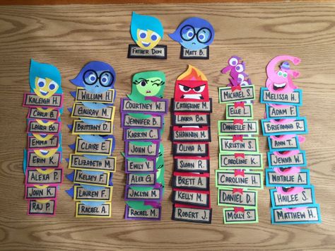 Inside Out Door Decs Ra Door Decs Inside Out, Resident Assistant Door Decs, Ra Door Tags, Dorm Themes, Ra Door Decs, College Bulletin Boards, Disney Themed Classroom, Ra Themes, Dorm Door