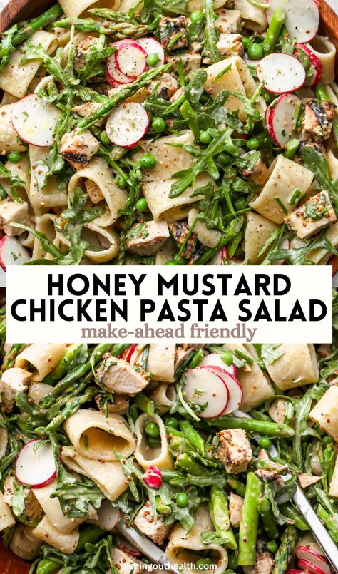 Mustard Pasta Salad, Honey Mustard Pasta, Creamy Honey Mustard Dressing, Mustard Pasta, Pasta Salad With Chicken, Pesto Tortellini Salad, Creamy Honey Mustard, Spring Pasta Salad, Creamy Honey