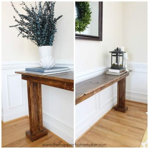 Simple Sofa Table, Diy Entryway Table, Rustic Entryway Table, Diy Console, Diy Console Table, White Console Table, Console Table Design, Contemporary Console Table, Diy Entryway