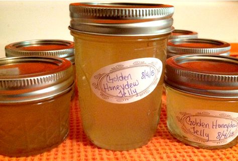 Golden Honeydew Jelly - I love this jelly. What's not to love about candied melon with a hint of lemon? #madefromhere Sage Jelly, Sage Recipes, Canning Jam, Pineapple Sage, Herb Recipes, Food Matters, Quick Appetizers, Grape Jelly, Old Orchard