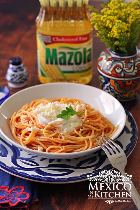 Mexican Espagueti Rojo Mexican Spaghetti Recipes, Spaghetti Rojo, Mexican Pasta Recipes, Milanesa Recipe, Mexico In My Kitchen, Mexican Spaghetti, How To Make Flour, Recipes With Flour Tortillas, Mexican Rice Recipes