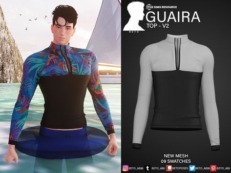 The Sims Resource - Guaria (Top V2) Egyptian Outfit, Retro Wallpapers, Mods Sims 4, Beach Outfit Men, Sims 4 Anime, Gay Outfit, Male Clothing, Sims 4 Teen, Sims 4 Characters