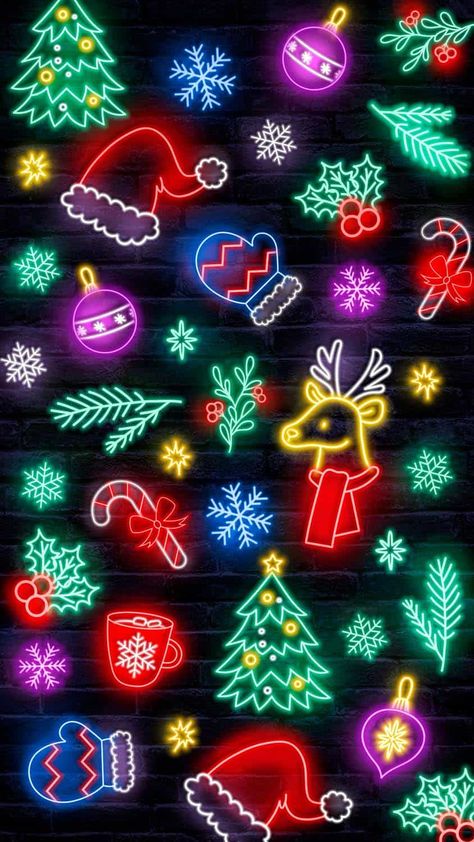 Neon Iphone Wallpaper, Holiday Iphone Wallpaper, Christmas Lockscreen, Christmas Lights Wallpaper, Merry Christmas Wallpaper, Christmas Wallpaper Backgrounds, Xmas Wallpaper, Christmas Wallpapers, Christmas Phone Wallpaper