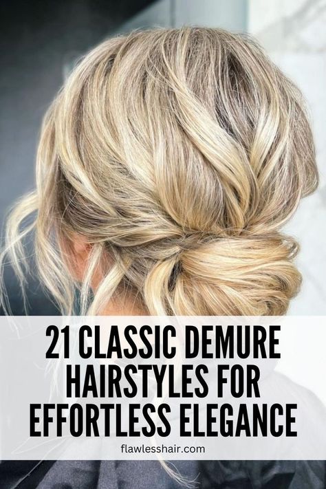 Textured Low Bun Messy Low Updo, Messy Updo Medium Hair, Formal Medium Length Hairstyles, Middle Part Updo Wedding, Demure Hairstyles, 2024 Updo Hairstyles, Everyday Updos For Medium Hair, Easy Low Updo Hairstyles, Easy Low Updo