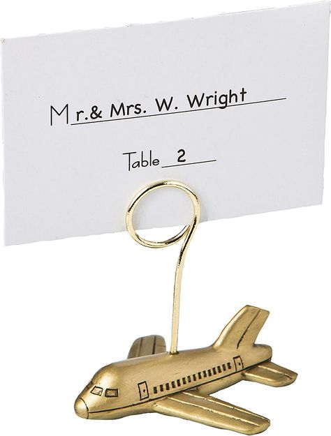 Wedding Place Card Holders, Airplane Wedding, Party Place Cards, Small Airplanes, Travel Party Theme, Black Highlights, Party Place, Event Favors, 13th Birthday Parties