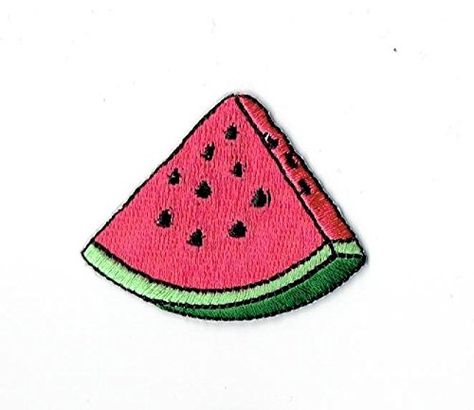 Embroidery Patches Diy, Diy Badges, Jacket Diy, Patches For Clothes, Logo Sewing, Pink Fruit, Watermelon Slice, Diy Jacket, Iron On Embroidered Patches