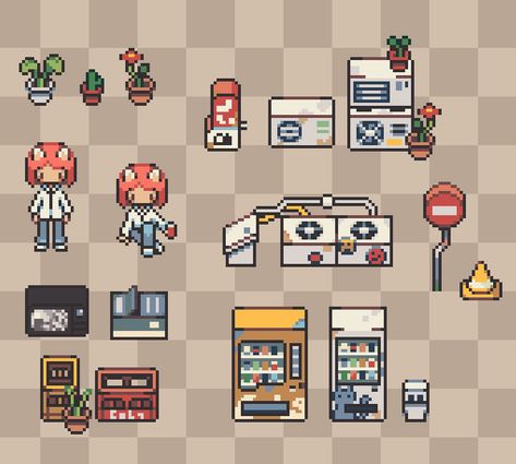 Pixel Art Room 2d, Pixel Person, Pixel Tileset, Pixel Room, Game Mockup, Pixel Character, Architecture Drawing Sketchbooks, Pixel Characters, Pixel Art Tutorial