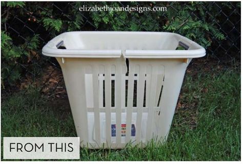 How to Turn an Old Laundry Basket into a New Big Planter » Curbly | DIY Design Community Laundry Basket Planter, Diy Laundry Basket, Big Planters, Planter Diy, Garden Idea, Basket Planters, Diy Laundry, Container Design, Garden Containers