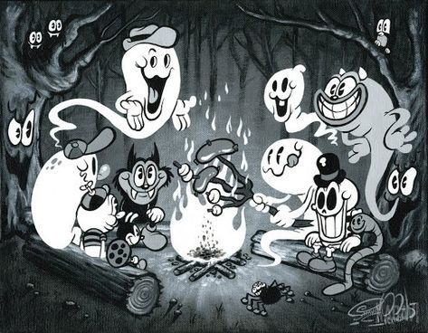 Rubber hose style ghost 1930s Cartoons, Cartoon Kunst, Vintage Cartoons, Old School Cartoons, Ghost Cartoon, Original Paintings For Sale, Cartoon Tattoos, Retro Cartoons, Art Et Illustration