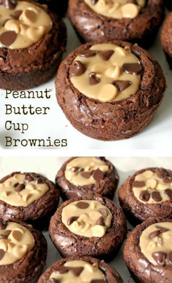 Peanut Butter Cup Brownies Brownie Vegan, Peanut Butter Cup Brownies, Cookie Dough Cake, Resepi Biskut, Brownie Cups, Peanut Butter Desserts, Dessert Aux Fruits, Peanut Butter Brownies, Peanut Butter Cup