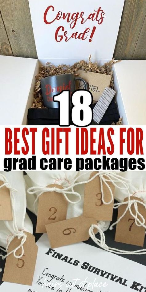 Here are some of the BEST graduation care package ideas for graduation! Whether it be for college or high school, these make for the easiest and clever graduation gifts! Graduation Care Package, Highschool Graduation Gifts, Graduation Gift Diy, Graduation Gift Basket, Diy Care Package, Highschool Graduation, Graduation Gifts For Best Friend, Mom Care Package, Care Package Ideas