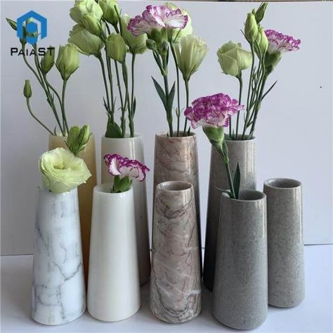 Gray and white marble vase with fine mouth, smooth and smooth appearance is very comfortable to touch, with flowers is also very beautiful, very suitable for interior decoration, set table or coffee table is also a good decoration. Brand:PAIAST Item No.:PIM Payment:T/T Or LC At Sight Product Origin:China Color:Grey &White Shipping Port:FOB Xiamen Lead Time:10 Days Depends On The Order Quantity Min Order:100 M2 High Quality Marble Fine Mouth Modern Vase Product Name: Marble Plate Material: Natura Marble Plate, Stone Home Decor, Marble Plates, Marble Vase, Set Table, Modern Vase, Stone Houses, Stone Work, Interior Decoration