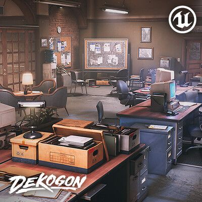 ArtStation - Police Headquarters (UE4), Dekogon Studios Police Precinct, Detective Aesthetic, Police Story, Web Design Course, Ambient Occlusion, Police Station, Web Template Design, Video Capture, Unreal Engine