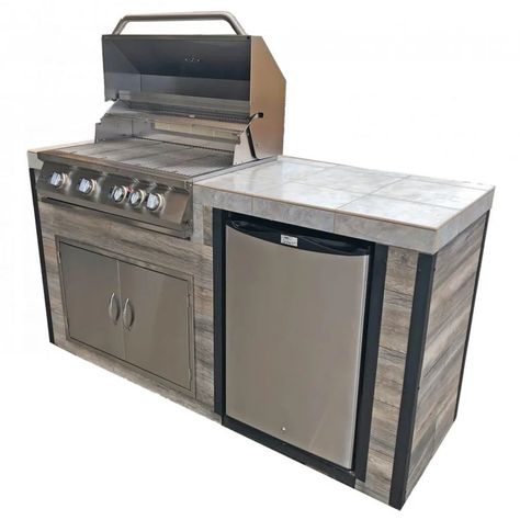 Kokomo Grills 72" 2-Piece 4-Burner Liquid Propane/Natural Gas BBQ Grill Island | Wayfair Built In Bbq Grill, Bbq Grill Island, Kitchen Shapes, Grill Island, Outdoor Bbq Kitchen, Bbq Island, Outdoor Sinks, Propane Grill, Propane Gas Grill