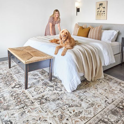 Jeneva Bell on Kamran Hazel Rug Carpet Bedroom With Rug, Ruggable Bedrooms, Ruggable Kamran Hazel, Sarrah Hazel Ruggable Bedroom, Kamran Hazel Ruggable, Modern Farmhouse Ruggable Rug, Ruggable Sarrah Hazel Rug, Kamran Hazel Rug Living Room, Accent Rug