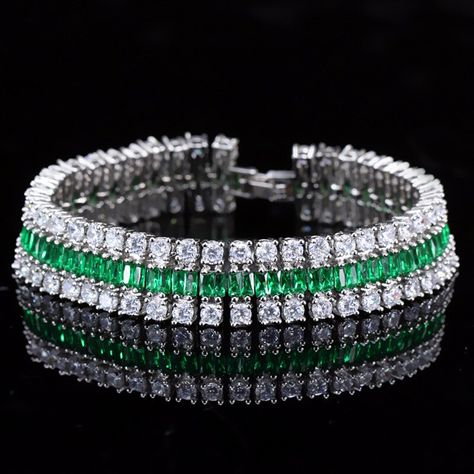 Win A Free Sterling Silver Moissanite Emerald Bracelet! #giveaway #win Wedding Bride Jewelry, Emerald Bracelet, Gemstone Bangle, Trendy Bracelets, Wide Bracelet, Wedding Bridal Jewellery, Bridal Bracelet, Watch Chain, Emerald Gemstone